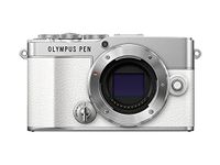 Olympus PEN E-P7 Micro Four Thirds System Camera, 20 MP Sensor, 5-axis in body image stabilisation, tilt and HD LCD, 4K Video, Wi-Fi, color and monochrome profile control, white