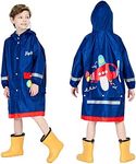 Kids Raincoats For Girls Boys Airplane Cartoon Toddler Waterproof Rain Wear Children Raincoat Jacket Poncho 2XL Size