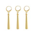 GAUEIOUR One Piece Roronoa Zoro Earrings Real Piercing, Anime Role-Playing Earrings, Fashionable Anime Character Jewelry, Personalized Cartoon Alloy Earrings, Fan Gifts (Gold, 3 Pack)