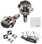 Favero Assioma Pro MX-1 Single-Sided Power Meter Pedals Bundled with Extra SPD Cleats, Cleaning Cloth and Multi Tool Kit