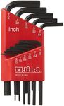 EKLIND 10111 Hex-L Key allen wrench - 11pc set SAE Inch Sizes .050-1/4 Short series