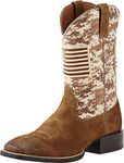 Ariat Men's Sport Patriot Western Cowboy Boot, Antique Mocha Suede, 12 2E US