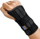 Physio Factory Premium Wrist Brace - Comfortable Black Wrist Support for Carpal Tunnel, Tendonitis, Arthritis - Soft Interior. Two Sizes - Ideal Hand Brace for Tendonitis Recovery, Gym & Everyday Use (L, Right)