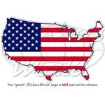 USA United States of America Map-Flag American 4.7" (120mm) Vinyl Bumper Sticker, Decal