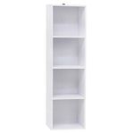 WOLTU Bookcase, 4 Cube Shelving Unit Storage White Book Shelf, Wooden Storage Cubes Bookcases for Living Room,Bedroom