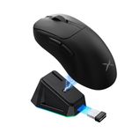 DELUX M500 PRO Wireless Ergonomic Gaming Mouse, 8000Hz Polling Rate, RGB Charging Dock, 58.5g Lightweight, PAW3395 with 26000DPI, Tri-Mode Connection (Black)