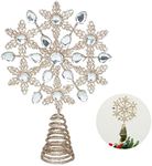 Christmas Snowflake Tree Topper Snowflake Silver Treetop Indoor Festive Metal Decoration for Holiday Home Ornament