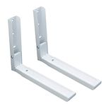 Shoze 2X Universal Wall-Mounted Microwave Brackets,Foldable Arm Adjustable Extensible Wall Hanging Microwave Brackets Oven Stand Shelf Rack, White