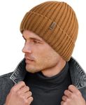 FURTALK Beanie for Men Women Thick Winter Unisex Cuffed Beanie Knit Hats Soft Warm Ski Hats Brown