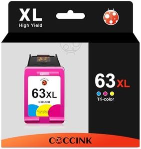 COCCINK 63XL Color Remanufactured Ink Cartridge Replacement for HP 63 XL for Officejet 3830 4650 4652 5200 5252 5258 Envy 4520 4512 Deskjet 1112 2132 3630 Printer High Yield (1 Tri-Color)