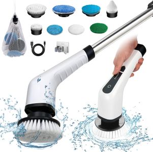 Electric Spin Scrubber with 8 Brush Heads – Cordless Cleaning Tool