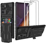 THMEIRA Samsung Galaxy Note20 Ultra Wallet Case with Card Holder, Samsung Note 20 Ultra Case with Screen Protector [ Soft 2 Pack ] Military Grade Shockproof Case for Note20 Ultra 6.9''