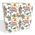 Army Themed Military Personalised Christmas Wrapping Paper with 2 Coloured Tags - Recyclable