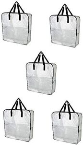 IKEA DIMPA Extra Large Storage Bag, Clear Heavy Duty Bags, Moth Moisture Protection Storage Bags (Pack of 5, 25 ½x8 ¾x25 ½)