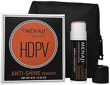 MNAJI Makeup Starter Kit - Anti-Shine Powder (HDPV) + URBAN CAMOUFLAGE Concealer Stick + Carrier Bag - Undetectable Full Coverage - Men's Cosmetics - Concealer - Bronze