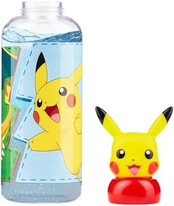 Pokémon Borraccia Plastica Bambini con 3D Pikachu Coperchio, 560 ml - Regalo Bambini