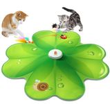 FEELNEEDY Interactive Cat Toy, Movable LED Red Dot, Hide and Seek Cat Toys, Moving Concealed Feathers, Rechargeable Exercise Toys for Indoor Cats, Bored Adult Cats Wand Toy