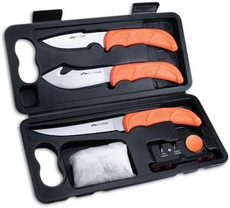 Outdoor Edge WildLite - 6-Piece Field to Freezer Hunting & Game Processing Knife Set with Gut Hook Knife, Caping Knife - Hunting Knives for Gutting Deer with Case - Deer Hunting Accessories