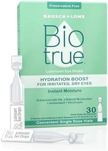 Biotrue Hydration Boost, Preservative-Free Eye Drops for Dry Eyes, Instantly Moisturizes, Rehydrates, Contact Lens Friendly, Refresh & Relieve Eye Irritation, 30 Single-Use Vials (Pack of 1 )