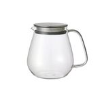 Kinto Unitea One Touch Stainless Steel Teapot 720ml Heat Resistant Glass Teapot with Stainless Steel Strainer in Lid (Japan Import)