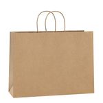 BagDream 16x6x12 Inches 50Pcs Kraft Paper Bags with Handles Bulk Brown Paper Shopping Bags Grocery Bags Mechandise Retail Bags, 100% Recyclable Large Paper Gift Bags