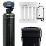 Aquasure 48,000 Grains Whole House Water Filter Bundle with Automatic Digital Metered Control Softener and 75 GPD RO Reverse Osmosis Drinking System | Removes Hardness | Ideal for 3-4 bathrooms