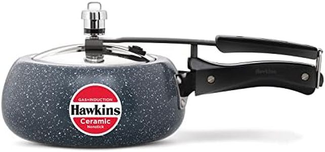Hawkins 2 Litre Ceramic Nonstick Pressure Cooker, Induction Inner Lid Cooker, Granite Contura shaped Cooker, Best Cooker, Blue (ICC20)