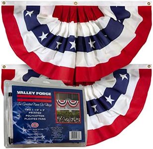 Valley Forge American Fan Flag 1.5' x 3' Polycotton Sentinel 100% Made in U.S.A. Stars and Stripes Bunting Canvas Header Brass Grommets 2-Pack Model PMF-2-T