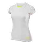 TCA Women's Atomic Short Sleeve QuickDry Gym Running Training Top - White, L