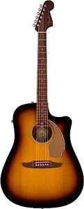 Fender Redondo Player Acoustic Guitar, Walnut Fingerboard, Gold Pickguard, Sunburst