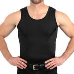 CCW Tactical Concealed Carry Holster Tank Top | Quick Access Open Pocket with Large Storage | Mens Tank Top, Black, Small