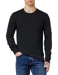 Carhartt Men's Relaxed Fit Heavyweight Long-Sleeve Logo Sleeve Graphic T-Shirt, Black, M