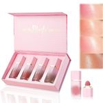 My Colors Liquid Blush Mousse, 4 Colors Liquid Blush Set Lightweight, Velvet Mousse, Long-Lasting, Matte Silky Texture, Easy to Blend Blusher (B)