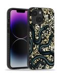 SCORPIFY for iPhone 14 Plus Case [Compatible with MagSafe] with Double Black Snake Design, Cute Magnetic Phone Cover for Women Girls, [Non Yellowing] Shockproof Bumper, Stylish Black Vintage Pattern