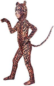 Gaoin Boys and Girls Spandex Pretty Leopard Costume Kids Animal Bodysuit, Tiger, Small