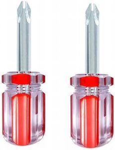 PANSHIYON Stubby Phillips Screwdriver #3,2 Pieces PH3 Phillips Screwdriver Magnetic Small Pocket for DIY Repairing