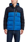 Nautica Men's Quilted Hooded Parka Jaket Jacket, Monaco Blue, Medium