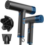 YAPOY High-Speed Hair Dryer with Diffuser Fast Drying 200 Million Ionic Blow Dryer with 110, 000 RPM High-Speed No Heat Damage Intelligent Thermo-Control Low Noise, Black