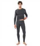 DAVID ARCHY Thermal Underwear Set Men's Ultra Soft Cotton Base Layer Thermal Set Long John with Fly for Winter Workout