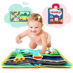 Richgv Baby Board Books 6-12-18 Months, Interactive Baby Books Toy,The First Busy Book,Learn Vehicle 3D Activity Book. Early Educational Toy Gift for Boy Girl