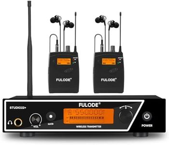 FULODE in Ear Monitor System, UHF Wireless Mono IEM with Metal Rackmount Transmitter, 2 Bodypack Receivers & in-Ear Monitoring Headphones, 100 Frequencies, 262ft Range for Musicians, Singers, Stage