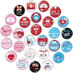 SEPGLITTER Nurse Button Pins, 54Pcs Nurse Graduation Party Favors Badge Brooch Lapel Pins for Nursing Week Birthday Nursing Graduation Party Decorations Supplies (27 Designs)