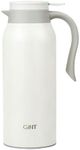 GiNT 51 Oz Stainless Steel Thermal Coffee Carafe, Double Walled Vacuum Thermos, 12 Hour Heat Retention, 1.5 Liter Tea, Water, and Coffee Dispenser (Upgraded version White)