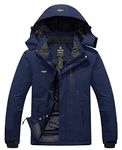 Wantdo Men's Ski Jacket Waterproof Warm Winter Snow Coat Mountain Windbreaker Navy XL