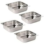 Vinod Set of 4 Half Size Food Pans Gastronorm for Chafing Dish Dishes Pan