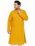 VASTRAMAY Plus Mens Cotton Blend Mustard Kurta - Timeless Elegance for Festivals & Events_VPLUSMK007MD_44