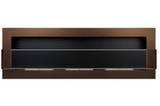 Bio Ethanol Fire BioFire Fireplace Modern 1200 x 400 brown with glass Wall - Mounted Alcohol Fireplace