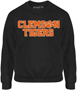 Campus Colors Adult Gameday Crewneck Sweatshirt University and State College Apparel, Unisex Fleece Pullover for Men & Women (Clemson Tigers - Black, Adult XX-Large)