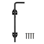 SANKINS 12" Cane Bolt Drop Rod Heavy Duty Gate Hardware Black Solid Steel Gate Ground Latch for Wood PVC Vinyl Metal Gates Fences Doors, Holding Gate to The Ground