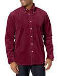 Brooks Brothers Men's Button-Down Collar Corduroy Sport Shirt, Burgundy, Medium